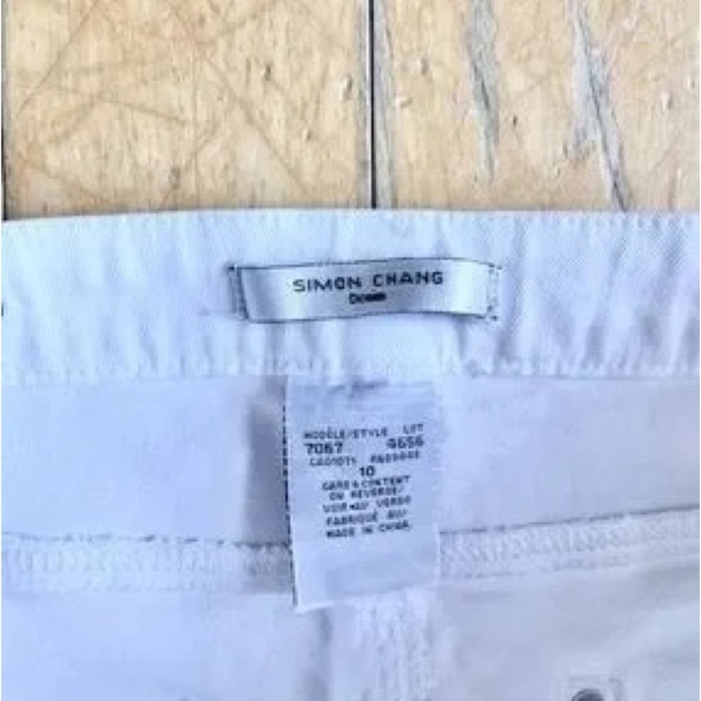 Simon Chang White Straight-Leg Jeans - Picture 4 of 6